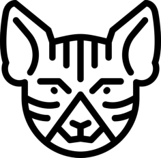 Minskin Cat Contour Svg Vector, Free Vectors File